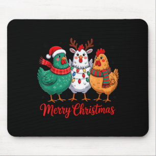 Frohe Weihnachten Hühnerbauer Tier Weihnachtsmann Mousepad