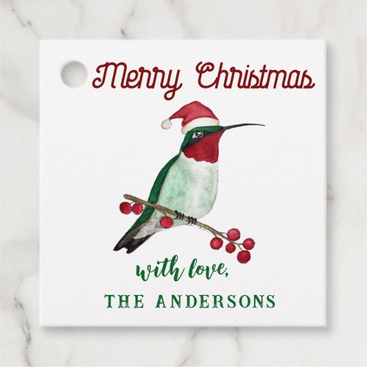 Frohe Weihnachten Hummingbird Geschenkanhänger (Vorderseite)
