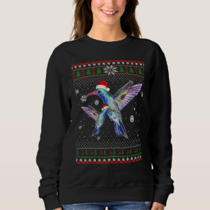 Frohe Weihnachten Hummingbird Hat Santa hässlich Sweatshirt