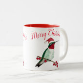 Frohe Weihnachten Hummingbird Zwei-Tone-Kaffee-Tas Zweifarbige Tasse (VorderseiteRechts)