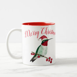 Frohe Weihnachten Hummingbird Zwei-Tone-Kaffee-Tas Zweifarbige Tasse