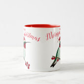 Frohe Weihnachten Hummingbird Zwei-Tone-Kaffee-Tas Zweifarbige Tasse (Mittel)