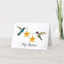 Frohe Weihnachten Hummingbirds and Stars Holiday C
