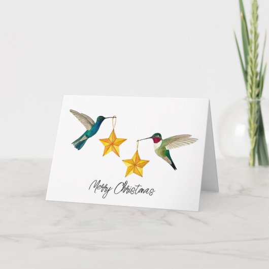Frohe Weihnachten Hummingbirds and Stars Holiday C (Vorderseite)