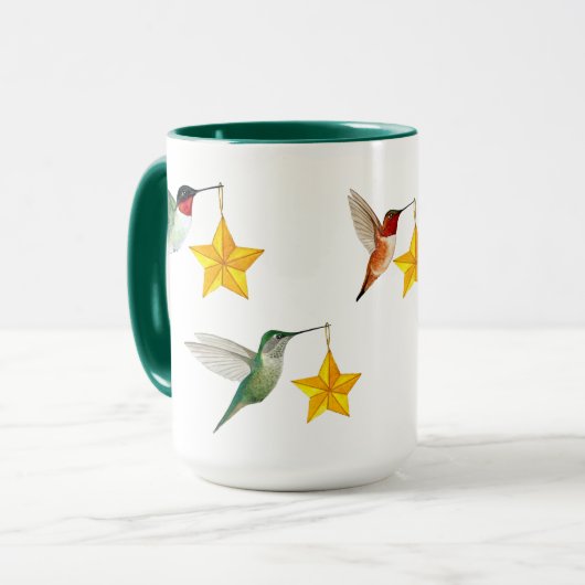 Frohe Weihnachten Hummingbirds Tasse (Vorderseite Links)