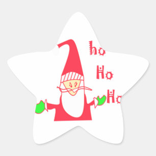 Frohe Weihnachten Humorvoller Weihnachtsmann-Maus  Stern-Aufkleber