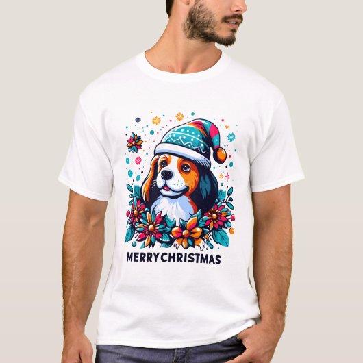Frohe Weihnachten, Hund, Funny T-Shirt (Vorderseite)