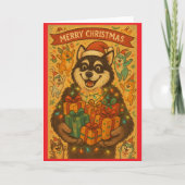 Frohe Weihnachten Hund Karte (Vorderseite)