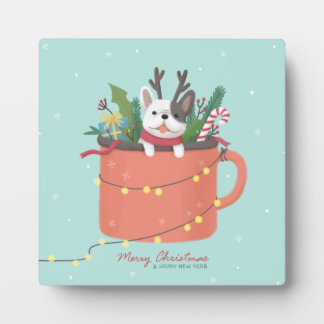 Frohe Weihnachten: Hunde Illustration Art Fotoplatte