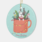 Frohe Weihnachten: Hunde Illustration Art Keramik Ornament (Links)