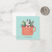 Frohe Weihnachten: Hunde Illustration Art Mitteilungskarte (Vorderseite/Rückseite Beispiel)