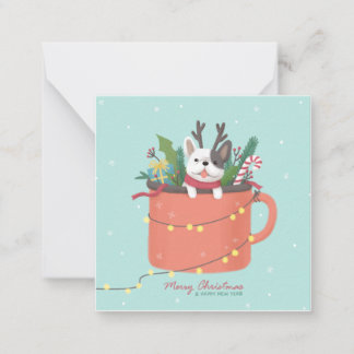 Frohe Weihnachten: Hunde Illustration Art Mitteilungskarte