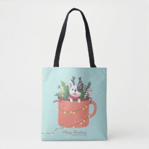 Frohe Weihnachten: Hunde Illustration Art Tasche