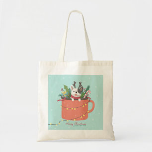 Frohe Weihnachten: Hunde Illustration Art Tragetasche