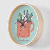 Frohe Weihnachten: Hunde Illustration Art Uhr (Winkel)