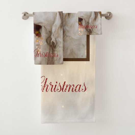 Frohe Weihnachten, Hunde in Liebe Badhandtuch Set (Insitu)