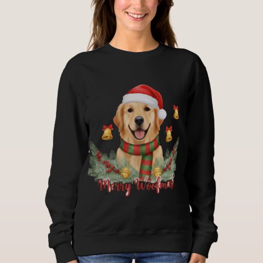 Frohe Weihnachten Hunde Sweatshirt (Vorderseite)