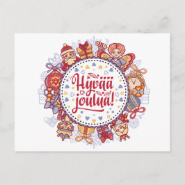 Frohe Weihnachten Hyvää joulua Finnisch Postkarte