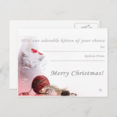 Frohe Weihnachten I.O.U. ein Kätzchen (Vorne/Hinten)