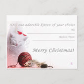 Frohe Weihnachten I.O.U. ein Kätzchen (Vorderseite)