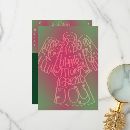 "Frohe Weihnachten" "Ich bringe dir die Nachricht. Dankeskarte (Vorderseite/Rückseite Beispiel)