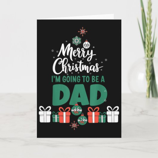 Frohe Weihnachten, ich werde Papa Pregnant Frau Karte (Vorderseite)