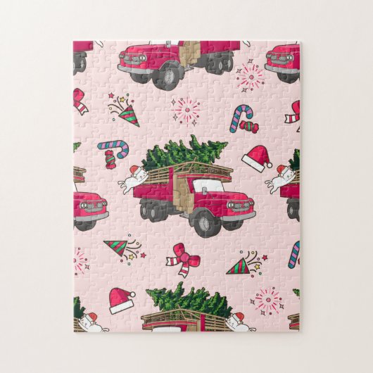 Frohe Weihnachten Icon Muster - Ästhetischer Feier Puzzle (Vertikal)