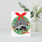 Frohe Weihnachten Igel (Stehend Vorderseite)