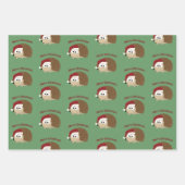 Frohe Weihnachten! Igel Geschenkpapier Set (Vorderseite)