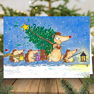 Frohe Weihnachten Igel Grußkarte  Karte