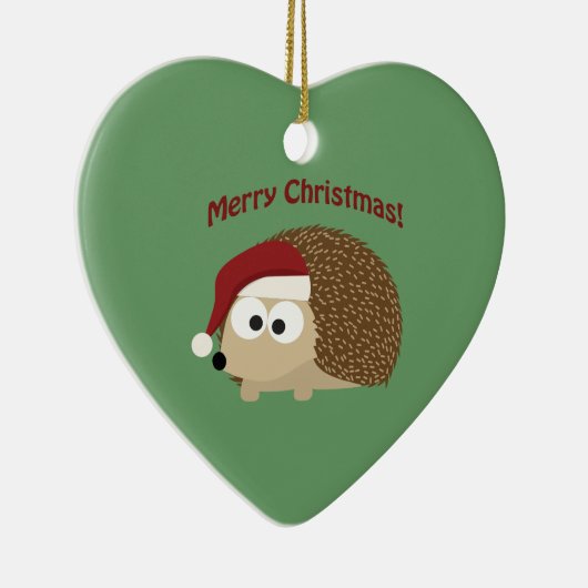 Frohe Weihnachten! Igel Keramik Ornament (Rechts)