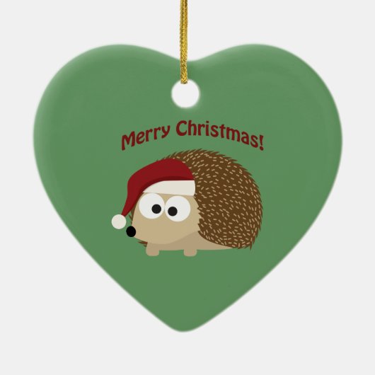 Frohe Weihnachten! Igel Keramik Ornament (Hinten)