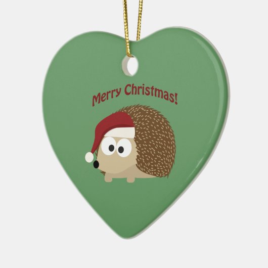 Frohe Weihnachten! Igel Keramik Ornament (Links)