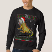 Frohe Weihnachten Iguana Hat Santa in Snow Ugly Sw Sweatshirt (Vorderseite)