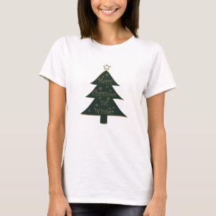 Frohe Weihnachten ihr alle dekorierter Kiefernbaum T-Shirt