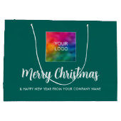 Frohe Weihnachten Ihr Business-Logo hier kundenspe Große Geschenktüte (Rückseite)