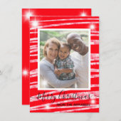 Frohe Weihnachten Ihr Foto mit Sternen auf rot (Vorne/Hinten)