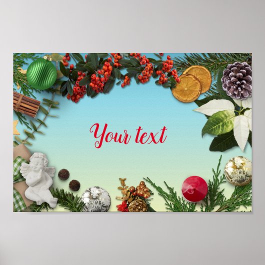 Frohe Weihnachten Ihr Text Poster (Vorne)