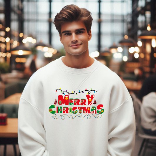 Frohe Weihnachten: Illuminierte Freude in Typograf T-Shirt