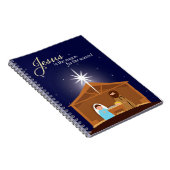 Frohe Weihnachten Illustrierte Krippe Szene Notizblock (Rechte Seite)