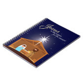 Frohe Weihnachten Illustrierte Krippe Szene Notizblock (Linke Seite)