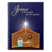 Frohe Weihnachten Illustrierte Krippe Szene Notizblock (Vorderseite)