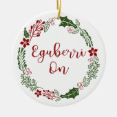 Frohe Weihnachten im Baskischen Eguberri Keramik Ornament (Vorne)