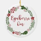 Frohe Weihnachten im Baskischen Eguberri Keramik Ornament (Hinten)