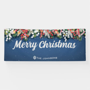 Frohe Weihnachten im Freien Blauer Weihnachten Banner