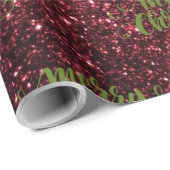 Frohe Weihnachten im Glitzer Burgund & Green Geschenkpapier (Rolleneckpunkt)