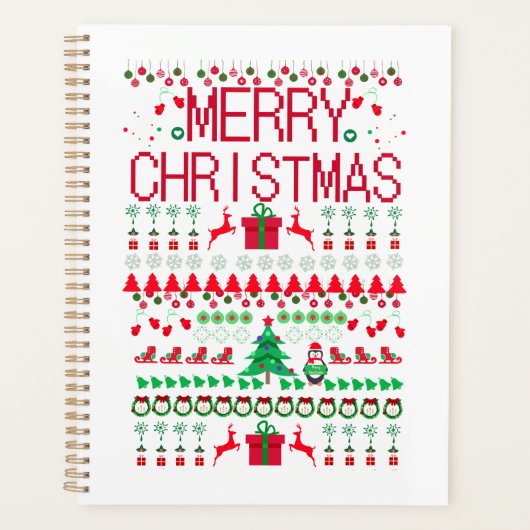 Frohe Weihnachten im hässlichen Pullover-Stil Planer (Vorderseite)