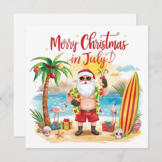 Frohe Weihnachten im Juli am Strand mit Santa (Vorne/Hinten)