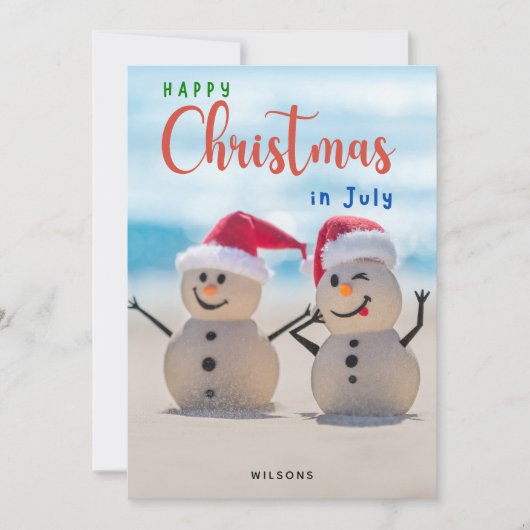 Frohe Weihnachten im Juli Beach Snowman (Vorderseite)