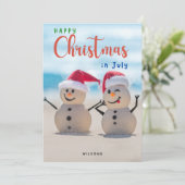 Frohe Weihnachten im Juli Beach Snowman (Stehend Vorderseite)